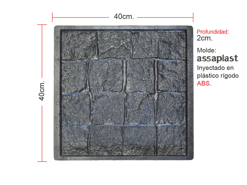 Molde para Adoquín Recto Grande