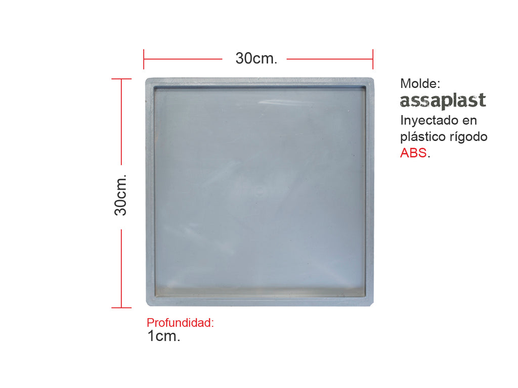 Molde para baldosa liso 30x30
