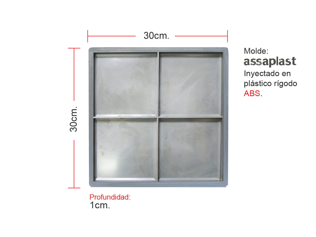Molde para baldosa liso 15x15