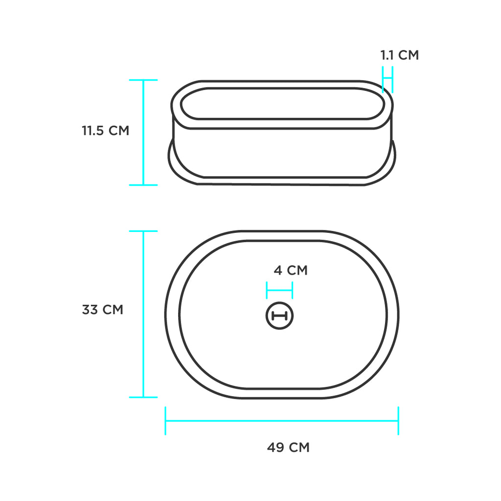 Moldes Para Bachas, 49 Cm Largo, 33 Cm Ancho Y 11,5 Cm Alto