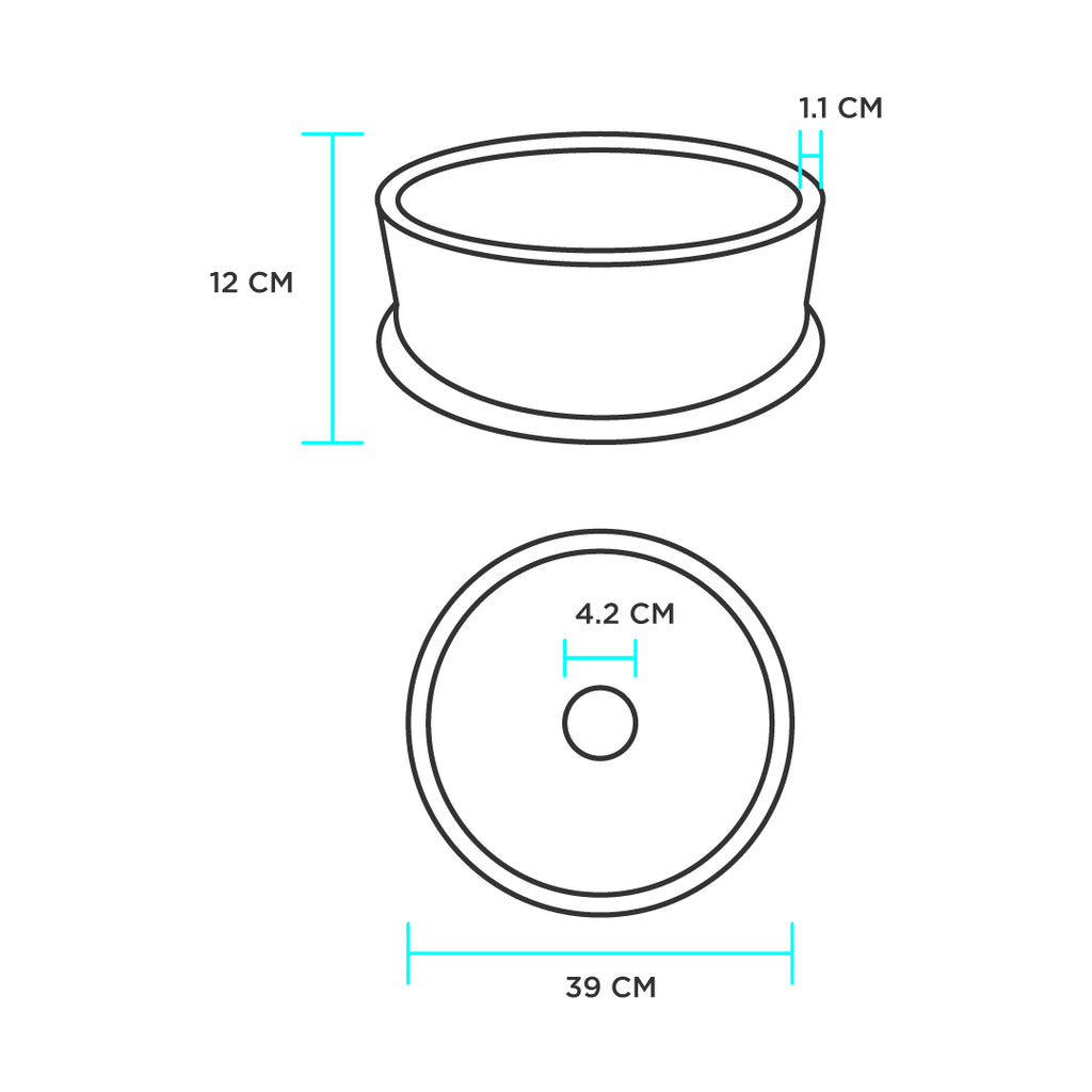 Moldes Para Bacha De Hormigón, 39 Cm Diámetro Y 12 Cm Alto