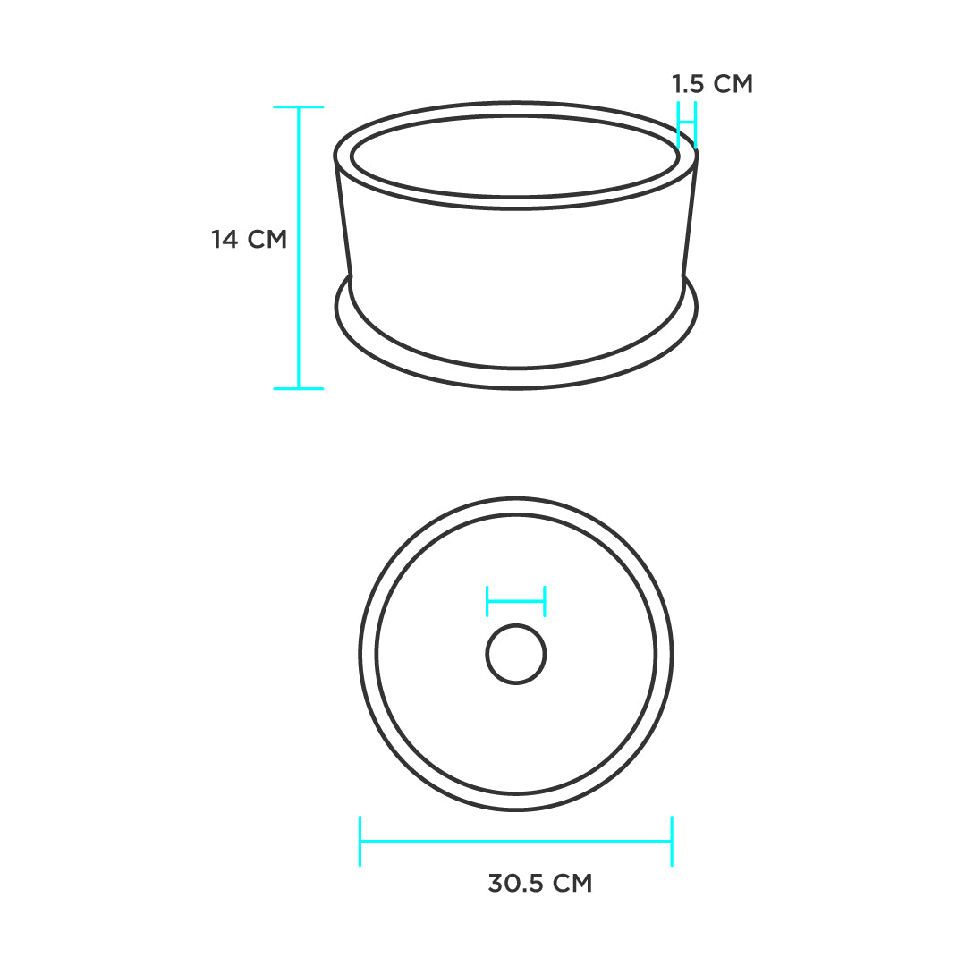 Moldes Para Bacha De Hormigón, 30,5 Cm Diámetro Y 14 Cm Alto